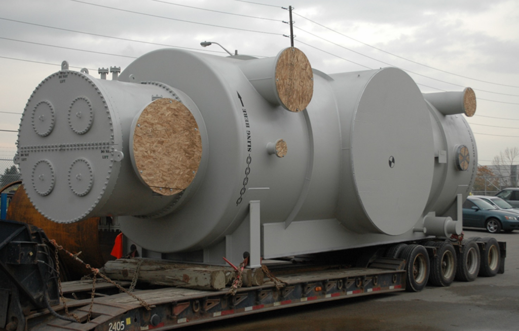 Carbon steel condenser fabricated for an industrial project by Alps Welding.
