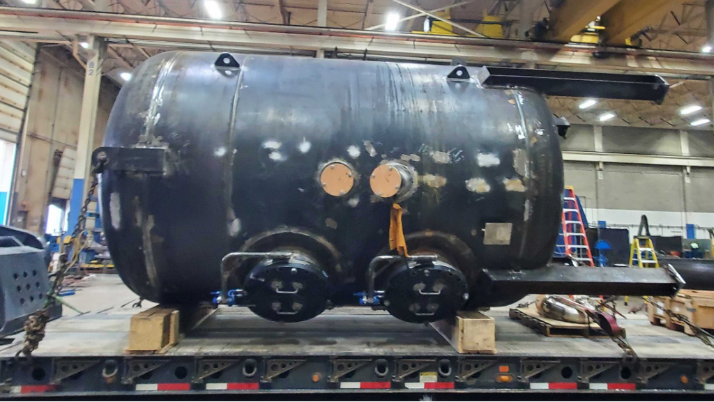 12918 power gen page custom pressure vessel for power generation made at alps welding's shop on its way to be shipped to customer