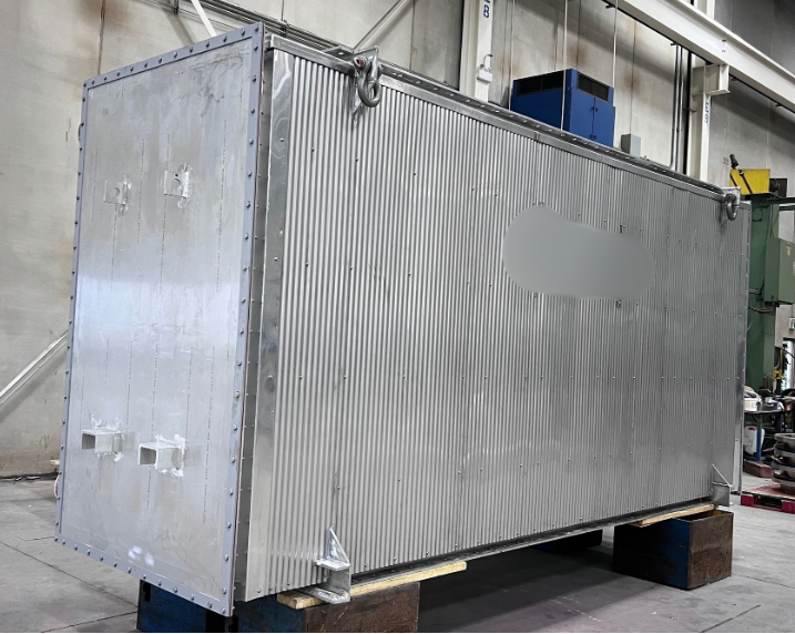 Untitled design (1) Side and end view of a customer-designed heat exchanger fabricated at Alps Welding